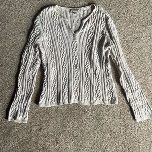 Talbots cream/white textured sweater